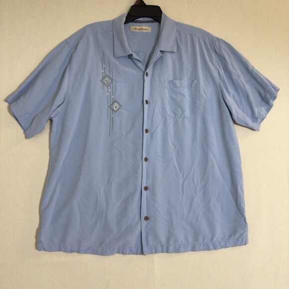 Tommy Bahama Blue Silk Hawaiian Shirt Size XL Men's - Picture 1 of 8